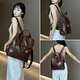 
Yierkang backpack for women's new backpack large capacity travel light bag light casual high-value college student schoolbag dark brown