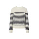Eifini Jiang Xin endorses classic evergreen Eifini all-wool navy blue basic striped sweater 25 winter new style off-white S 80-105Jin Jin is equal to 0.5 kg