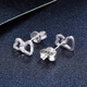 Laofu gold platinum earrings double heart earrings as a gift for your girlfriend as a gift, about 1.23g