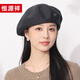 Hengyuanxiang beret women's autumn and winter new Japanese paper wool retro octagonal hat versatile fashion temperament painter hat camel one size