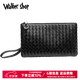 Walker Shop Herren Clutch Bag Handtasche 2025 Neue Herrenbeutel echte Leder -Herrenhandtasche weiche Lederumschlagbeutel Business Casual Leder Schwarz klein (25 cm*15 cm)