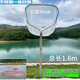 Stainless steel one-piece double-tube hexagonal double-frame fishing net for catching fish and shrimps, super-hard fishing net, fishing gear, total length 1.6 meters, yellow cloth, mesh 2 mm