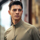 
Mr. Bu Bu Bu Bu stand collar half-tight grinding long-sleeved T-shirt 2025 autumn new color top men BT16861 wheat straw green L __175