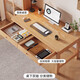 Desk student home study desk writing desk simple workbench office desk bedroom desktop computer table with drawer classic solid wood single table solid wood color 80*50CM