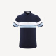 HLA Hailan House short-sleeved POLO men's summer gentleman striped comfortable half-cardigan pullover HNTPD2R062A navy blue patchwork (62) 175/92Y (50)cz