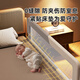 Yogoyi bed fence baby guardrail foldable baby crib fence safety guardrail to prevent falling off one side of the bed 1.2 meters gray and white oblique stitching invisible full folding seamless anti-pinch