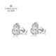 Diamond Family PT950 platinum earrings, gourd platinum earrings, platinum earrings, sparkling good luck gift for girlfriend, single, about 1g