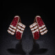 Tingliang ruby earrings 18K gold diamond inlaid with snake design natural ruby earrings 5.6 carats luxury style in stock