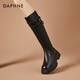 Daphne autumn and winter new women's shoes long Martin boots zipper fashion casual versatile single boots women's black 37