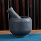 Shijin stone mortar large natural black gold stone garlic pounder old-fashioned stone mortar household grinding and pounding medicine jar peeling garlic and pressing garlic outer diameter 13cm