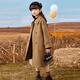 DISNEY girls' thickened woolen coat autumn and winter medium-length style college style new style milk tea color 120