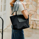 Lafestine Double Bread Bag 2025 New Commuter Women's Bag Handheld Canvas Bag Underarm Bag Large Capacity Tote Bag 622653 Mousse Black Can be installed with 14-inch laptop