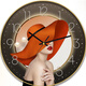 Watches, wall clocks, home internet celebrity living room watches, new style wall-mounted clocks, fashionable, high-value, hole-free quartz clocks, 6628 bubble gum girl, 14-inch (35 cm) curved glass