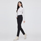 BOSIDENG down pants for women, simple elastic, slim, fashionable, warm and comfortable, outer trousers, pencil pants, black 8056 L 170/68A