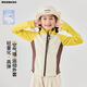 
moonkids children's clothing girls sports quick-drying jacket 2025 autumn new children's stand-up collar cardigan soft shell jacket medium-sized children's top 10201 bright yellow + 15272 light apricot wide-leg pants 130 cm