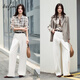 Eifli (eifini) [Jiang Xin Airport Shirt] Eifli plaid texture loose shirt for women 2025 autumn new small top light brown S 80-105Jin [Jin equals 0.5 kg]