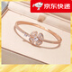 Fat Donglai's same style 18k rose gold bracelet light luxury lucky four-leaf clover flower set with diamonds 18K gold rose color gold rose gold full diamond
