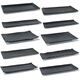 Black melamine tableware porcelain plastic beef special long plate hot pot restaurant barbecue restaurant plate milky white 14014110 packs)