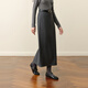 SEIFINI Meng Ziyi endorses glutinous rice straight skirt 2025 autumn and winter new style elastic waist comfortable and slim wool mid-length skirt smoke M