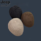 JEEP SPIRIT retro progressive hat women's big head beret square round face small cotton linen Japanese style literary reverse wearing cap for men retro brown one-size-fits-all adjustable
