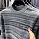 100% Wool Autumn and Winter New Men's Thickened Long Jacquard Casual Sweater Sleeve Cardigan 3773 Flower Camel 4XL