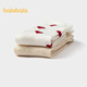 Balabala shopping mall same style children's socks autumn and winter girls' school socks containing wool warm elastic two pairs white and red tone 00316 9-12 years old 160cm