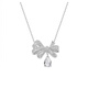 PT950 platinum full diamond bow moissanite necklace light luxury niche design imitation diamond temperament water drop necklace D-E/extreme white 1 carat LC/mirror flawless 40+5cm