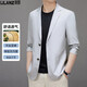 Lilang linen casual suit men's spring thin cotton and linen suit jacket white spring and summer top single piece light gray light gray 2XL 185/
