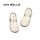 Belle Girls' Shoes Holiday Style Roman Sandals Shopping Mall Same Style Hollow Casual Sandals 15000B75 Beige 28