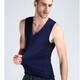 Men's Seamless Vest V-neck Warm Vest Slim Fit Elastic Broad Shoulder Vest Autumn and Winter YSH Velvet Vest 1 Men-Light Gray-V-Neck-Seamless 3XL