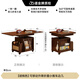 Fasati lifting coffee table folding mobile cart solid wood tea table tea table small apartment living room multi-functional dining table walnut color movable lifting folding trolley side table