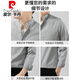 Pierre Cardin pure cotton long-sleeved shirt men's spring and autumn business stand collar new simple white inch shirt Henry collar youth solid color formal wear light gray L