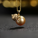 Lanlian Fubao deep ocean gold bead necklace pendant for women 18k gold gourd design as a birthday gift for girlfriend 11-12mm