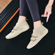 Wide-head training shoes for men, wide-footed, fat fly-knit breathable sports shoes, men's fitness shoes, lace-free walking shoes, barefoot 2356 beige 43