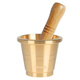 Lianna brass solid garlic pounder copper cup medicine cup Chinese medicine pound medicine jar medicine bowl kitchen grinder medicine jar jar grinding extra thick brass garlic pounder small size free 4-piece set