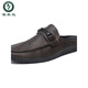 
Woodpecker spring and autumn leather men's shoes breathable trendy casual lazy shoes one-foot bean shoes men's low-top loafers YL-D898 brown 43