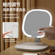 Smart makeup mirror portable foldable led smart light-emitting makeup mirror desktop beauty dressing mirror cream yellow folding smart model