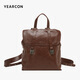 
Yierkang backpack for women's new backpack large capacity travel light bag light casual high-value college student schoolbag dark brown