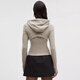 Lululemon 丨 Определите женскую куртку с коротким капюшоном *nulu Wicking lw3ivys теплый коричневый серый S /6