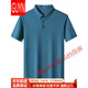 
GUYN summer ice silk cool short-sleeved T-shirt men's markless and non-iron vertical stripes business casual men's POLO shirt 6996 gray 6996 gray M 165//105