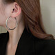 Silver Needle Plain Circle Earrings European and American Simple High-end Earrings Fashion Versatile Niche Design Earrings for Women Wholesale Silver Needle - Silver