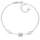 Lao Fengxiang platinum small waist double ring adjustable bracelet as a birthday gift for girlfriend platinum jewelry white gold about 3.8g