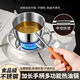 316 stainless steel multifunctional hot oil small pot for home kitchen, extended special mini oil pot for burning oil and pouring oil, 500ml wooden handle - thickened and durable/long handle anti-scalding 1 inch