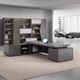 Light luxury boss desk and chair combination office simple modern CEO computer desk large desk executive desk 2.0 boss desk + 2.4 bookcase