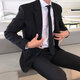 Playboy Spring and Autumn Korean style casual suit jacket men's black loose student formal business suit suit men's trend black suit + white shirt + trousers free tie XL recommended 115-135 Jin Jin equals 0.5 kg