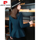 Pierre Cardin dark green suit jacket for women spring and autumn 2025 new Korean style fashionable and casual small man suit top knitted dark green suit (single piece) M (suitable for 92-101Jin Jin equals 0.5 kg)