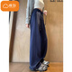 Cotton American Enge Version Straight Casual Hosen für Frauen 2025 Neue Frühlings- und Herbst-kleine Mode-Bananen-Sport-Joggingpants 212 Thread White [regelmäßig hohe Qualität 27,5] L 100-120jin [Jin ist 0,5 kg]