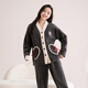 Fenton Pajamas Women's Anti-static Thickened Double-sided Velvet 25th Autumn and Winter New V-neck Cardigan Women's Warm Home Clothing Set