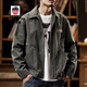AEMAPE Detroit Workwear Jacket Men's 2025 New American Retro Trendy Brand Pure Cotton Casual Handsome Small Man Tops 6085 Dark Gray Regular XL Recommendation 160-175Jin Jin is equal to 0.5 kg