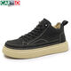 Cartell High Top Herrenschuhe Sommer Casual Board Schuhe 2025 Neue echte Lederschuhe Herren Martin Boots WQ9920-E Schwarz 39